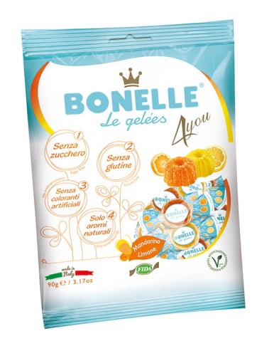 Żelki bezglutenowe bez dodatku cukrów *Cytryna/mandarynka* 90g - Bonelle-3595