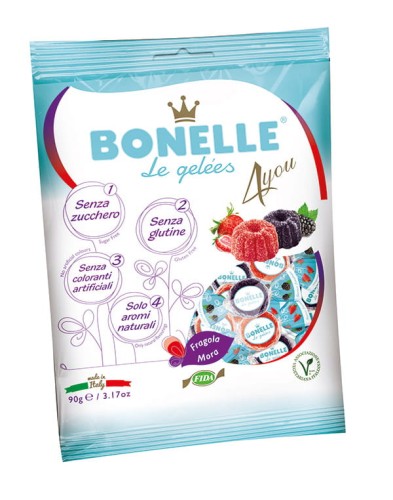 Żelki bezglutenowe bez dodatku cukrów *Jeżyna/truskawka* 90g - Bonelle-3594
