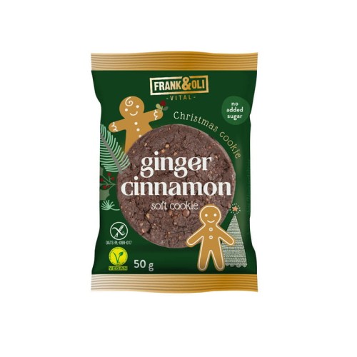 Ciastko miękkie bezglutenowe *Imbir/Cynamon*, bez cukru 50g – Frank&amp;Oli-3602