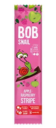 Bob Snail Stripe bez cukru bezglutenowy *Jabłko-malina* 14g -3609