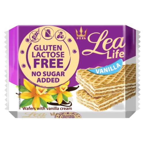 Wafle waniliowe bez glutenu laktozy i bez dodatku cukru 95g - Lea Life -3753