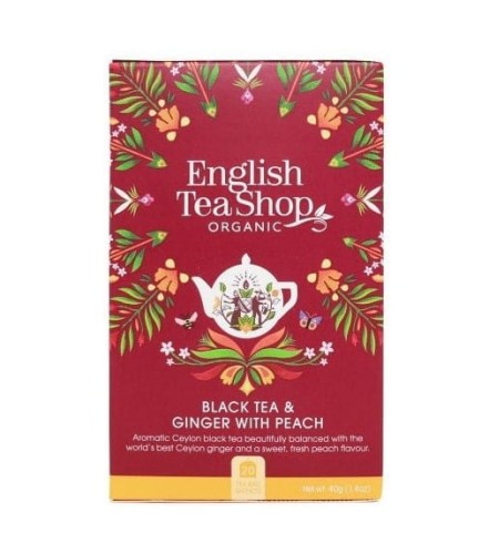 Herbata czarna z imbirem i brzoskwinią (20X2) BIO 40g - English Tea Shop-3769