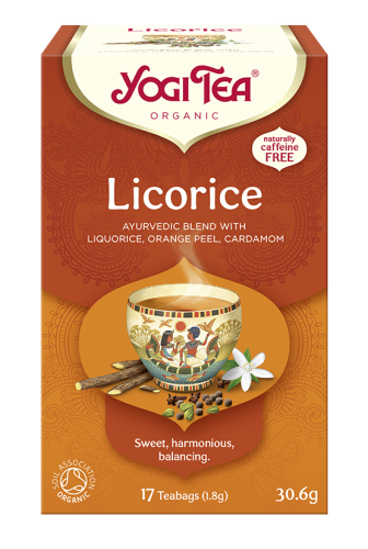 Ajurwedyjska Herbata z lukrecją, skórką pomarańczową, kardamonem LICORICE BIO (17 x 1,8g) 30,6g - Yogi Tea-3776