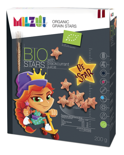 Gwiazdki żytnio-owsiane o smaku czarnej porzeczki BIO 200g – Milzu
-3792