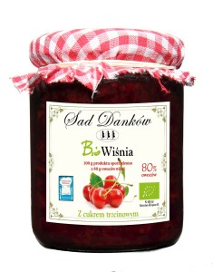 Wiśnia 80% z cukrem trzcinowym BIO 260g - Sad Danków