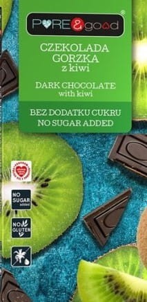 Czekolada gorzka z kiwi, bez dodatku cukru 75g - Pure&amp;Good-3844