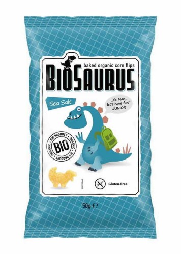 Chrupkikukurydziane Dinozaury z solą morską bezglutenowe BIO 50g -  BioSaurus-3882