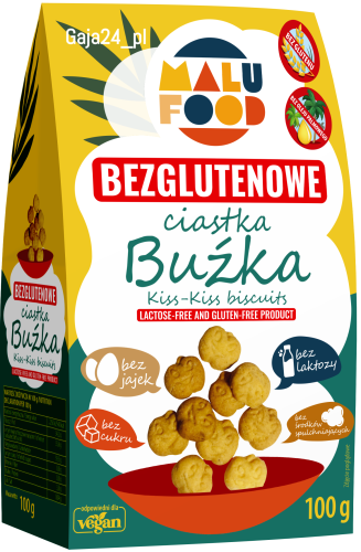 Ciastka *Buźka* bezglutenowe, bez dodatku cukru 100g - MALU FOOD-3925