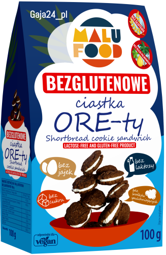 Ciastka *ORE-ty* bezglutenowe, bez dodatku cukru 100g - MALU FOOD-3930