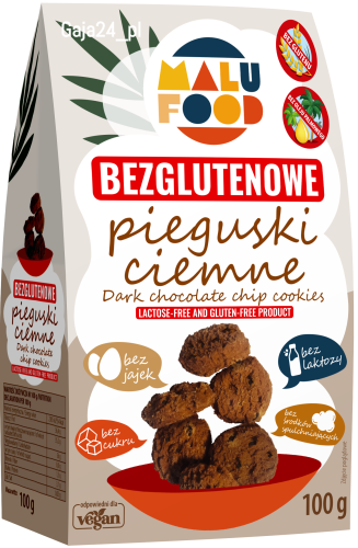 Ciastka *Pieguski ciemne* bezglutenowe, bez dodatku cukru 100g - MALU FOOD-3932