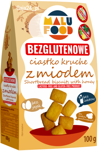 Ciastka *Kruche z miodem* bezglutenowe, bez dodatku cukru 100g - MALU FOOD-3929