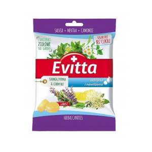 Cukierki ziołowe *Szałwia / Cytryna / Czarny bez* bez dodatku cukru 60g - Evitta