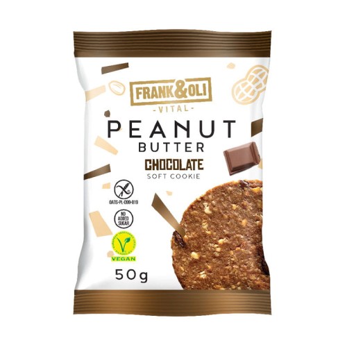 Ciastko miękkie bezglutenowe *Masło orzechowe/Czekolada* bez cukru 50g - Frank&amp;Oli-3964