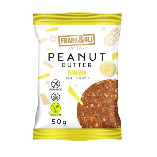 Ciastko miękkie bezglutenowe *Masło orzechowe/Banan*  bez cukru 50g - Frank&amp;Oli-3963