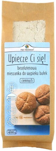 Mieszanka do wypieku bułek ciemnych bez dodatku cukrów bezglutenowa 400g – Pięć Przemian-3979