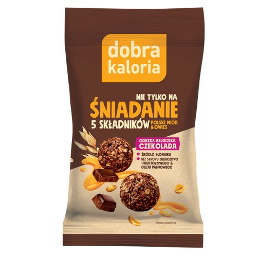 Przekąska owsiana Kulki z gorzką czekoladą i orzechami 40g - Dobra Kaloria-4002