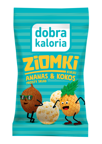 Kulki Ziomki *Ananas &amp; Kokos* bez dodatku cukrów 24g - Dobra Kaloria-4001