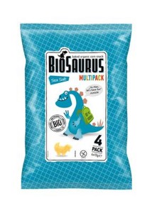 Chrupki kukurydziane Dinozaury z solą morską bezglutenowe BIO 4x15 g - Biosaurus