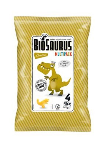 Chrupki kukurydziane Dinozaury o smaku serowym bezglutenowe BIO 4x15 g - Biosaurus-3990