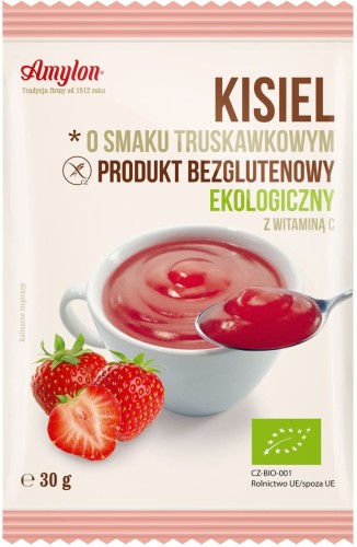 KISIEL O SMAKU TRUSKAWKOWYM BEZGLUTENOWY BIO 30 g - AMYLON-420