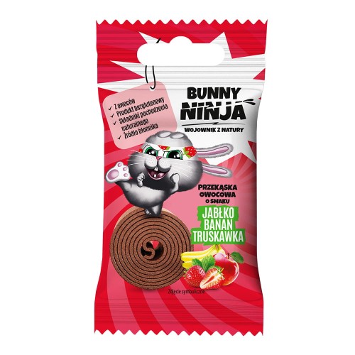 Przekąska owocowa o smaku *Jabłko-banan-truskawka* 15g - BUNNY-4054
