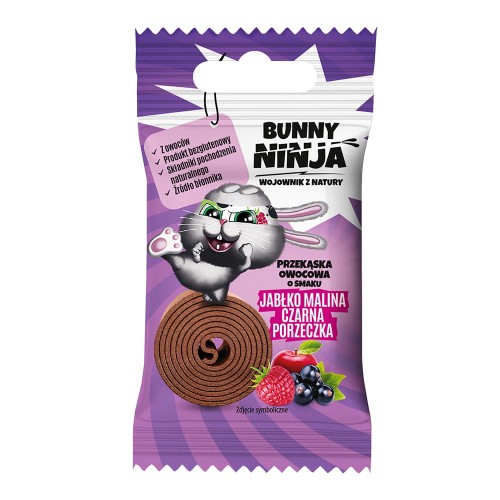Przekąska owocowa o smaku * Jabłko-malina-czarna porzeczka* 15g - BUNNY-4055