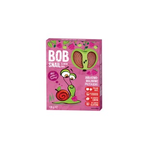Bob Snail Przekąska *Jabłko-malina* z owoców bez dodatku cukru, bezglutenowa 120g 