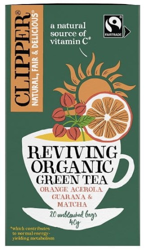 Herbata Zielona *Acerola-Guarana-Matcha* Ożywienie Fair Trade BIO (20x2g) 40g - Clipper-4068