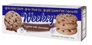 Kruche ciasteczka z czekoladą bez cukru bez oleju palmowego 120g - Bogutti