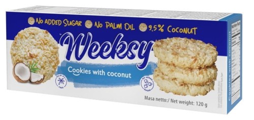 Kruche ciasteczka kokosowe bez cukru bez oleju palmowego 120g - Bogutti-4081
