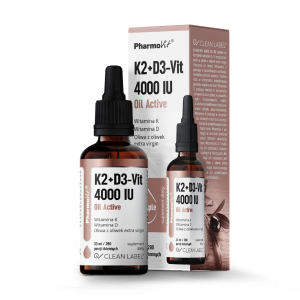 Witamina K2 + D3 w kroplach (75 mcg + 100 mcg) bezglutenowe 30ml - Pharmovit