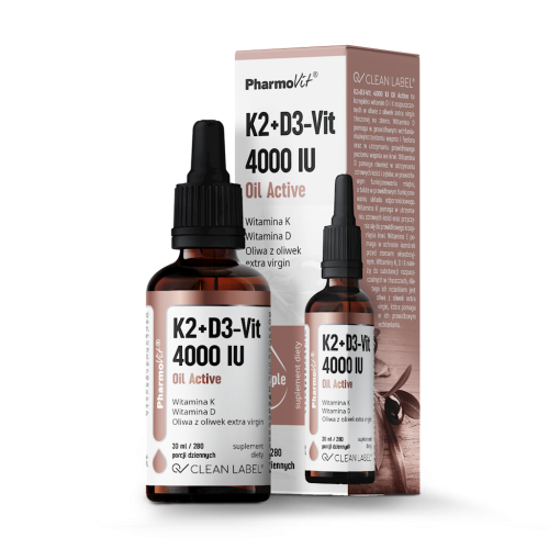 Witamina K2 + D3 w kroplach (75 mcg + 100 mcg) bezglutenowe 30ml - Pharmovit-4140