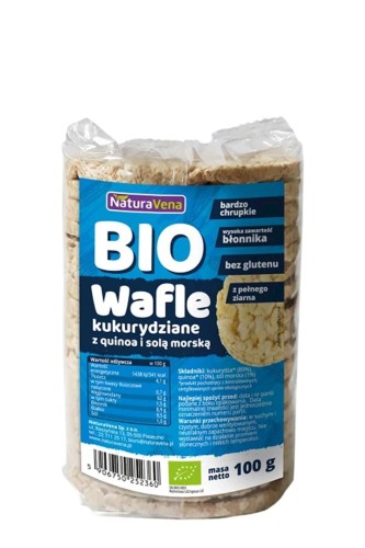 Wafle kukurydziane pełnoziarniste z Quinoa i solą morską BIO 100g - Naturavena-4159