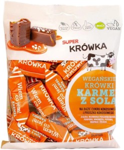 Krówki bezmleczne o smaku karmelu z solą bezglutenowe BIO 150g - Super Krówka