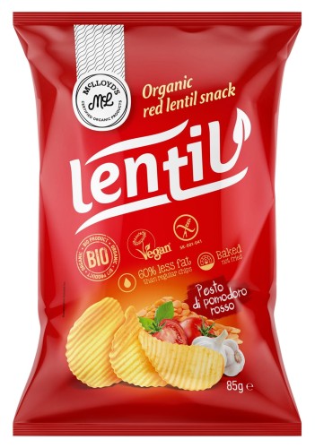 Chipsy z czerwonej soczewicy o smaku pesto rosso bezglutenowe BIO 85g - McLLoyds-4172