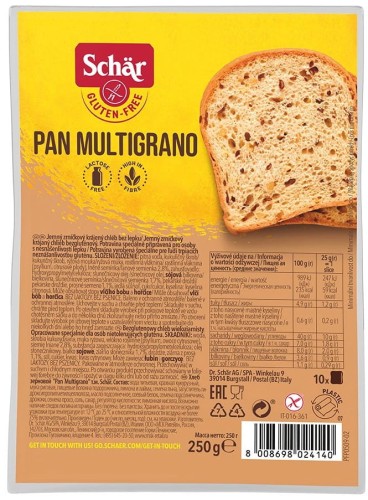 Chleb wieloziarnisty Pan Multigrano bezglutenowy 250g - Shar-4237