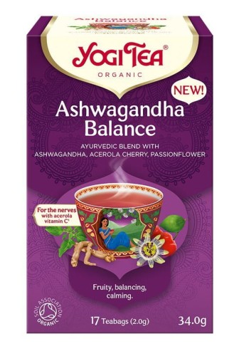 Herbata ajurwedyjska uspokajająca Równowaga z Ashwaganhdą *Ashwaganhda Balance* BIO 32,3g (17x1,9g) - Yogi Tea-4241