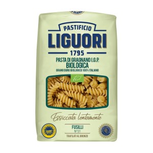 Makaron z semoliny IGP Fusilli pełnoziarnisty BIO 500g - Liguori