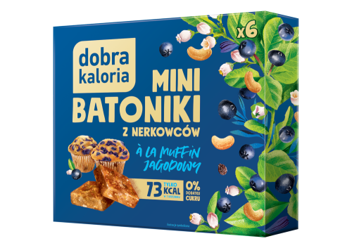 Mini batoniki z nerkowców *a'la muffin jagodowy* (6x17g) - Dobra Kaloria-4318