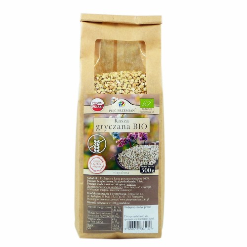 Kasza gryczana niepalona BIO bezglutenowa 500g - Pięć Przemian-4320