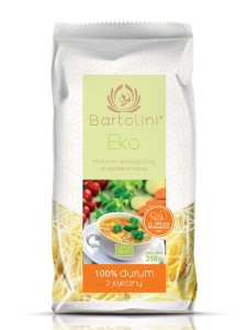 Makaron pszenny DURUM 2- jajeczny krajanka średnia BIO 250g Bartolini