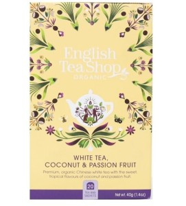 Herbata biała z trawą cytrynową, kakao, imbirem, marakują i kokosem (20x2g) BIO 40g ENGLISH TEA SHOP