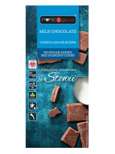 Czekolada mleczna z erytrytolem bez cukru 100g  - PURE&GOOD