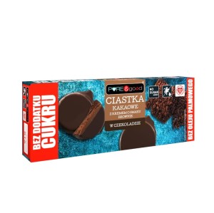 Ciastka kakaowe z kremem brownie w czekoladzie bez cukru 128g  - PURE&GOOD