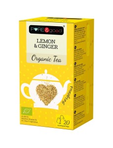 Herbata cytrynowo-imbirowa LEMON & GINGER BIO 40g - PURE&GOOD