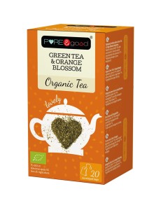 Herbata green tea & orange blossom BIO 36g   - PURE&GOOD