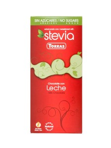 Czekolada MLECZNA stevia bez cukru bezglutenowa 100g - Torras