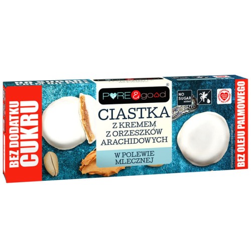 Ciastka kokosowe z karmelem i orzeszkami ziemnymi w polewie mlecznej bez cukru 128g - PURE&amp;GOOD.jpg