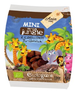 Ciastka z czekoladą MINI JUNGLE BIO 100g - Ania