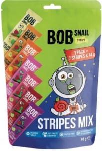 Przekąska owocowa MIX STRIPE bez cukru i glutenu 12szt 98g - BOB SNAIL